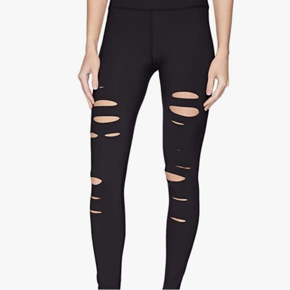 Alo high waist ripped warrior leggings black - M